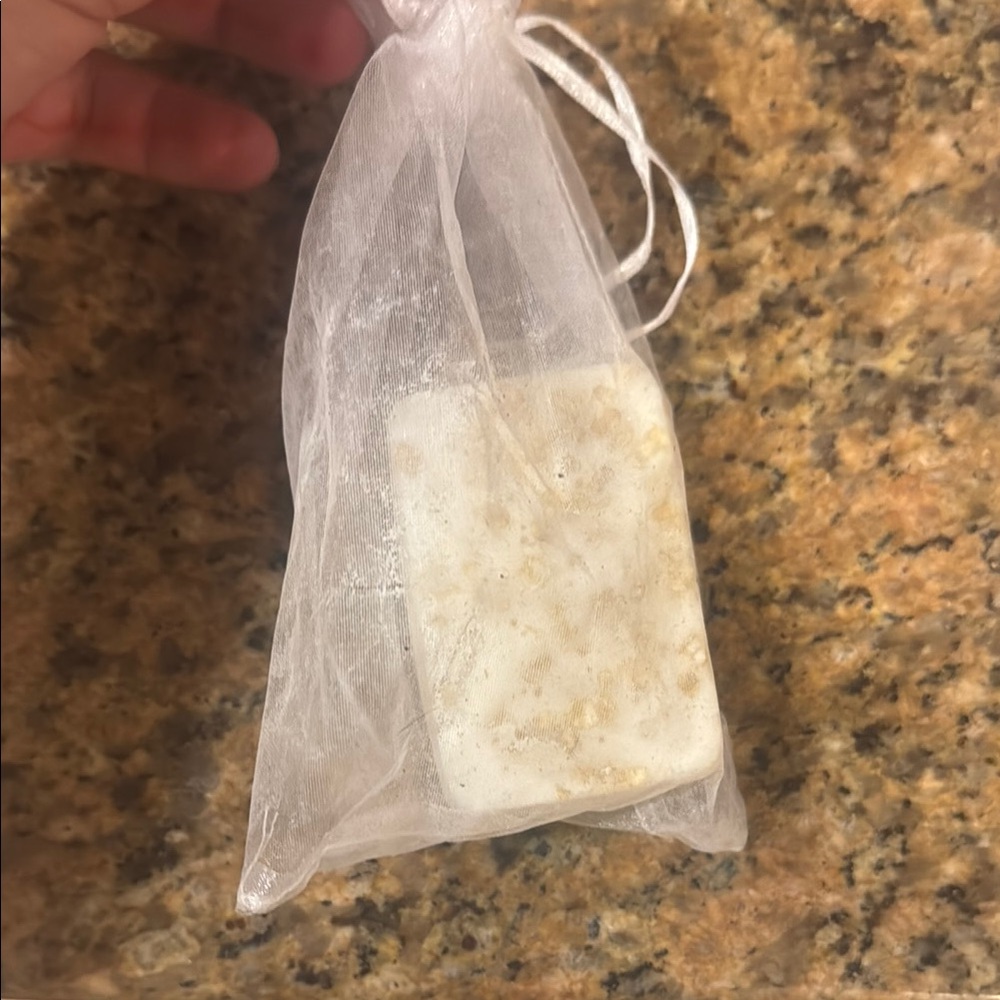 Natural White Bath Soap in Organza Bag